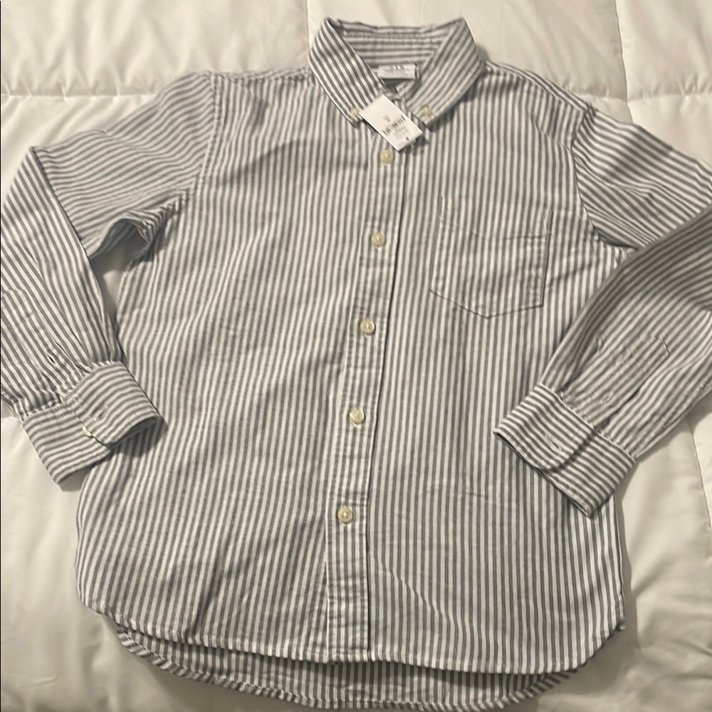 GAP Kids Gray Striped Button Down Shirt